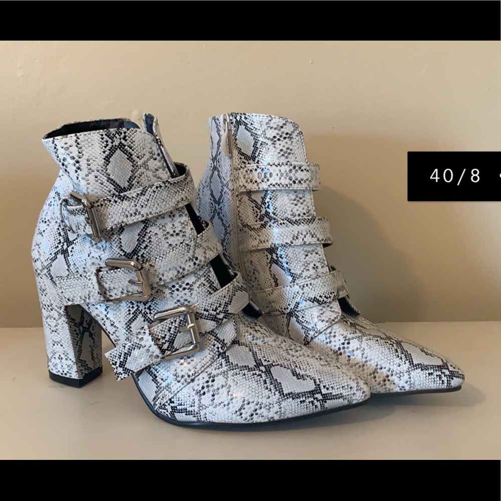 Snake skin booties